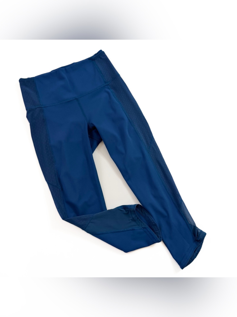 Lululemon Running Crop Leggings Blue Mesh Women’s 6